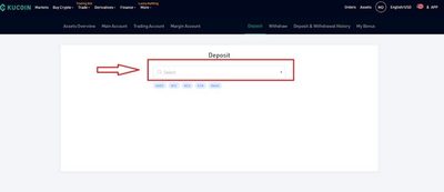 واریز به حساب در صرافی kucoin