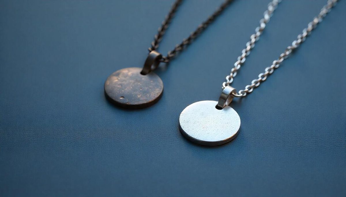 Tarnished-and-Cleaned-Silver-Necklace نقره سیاه