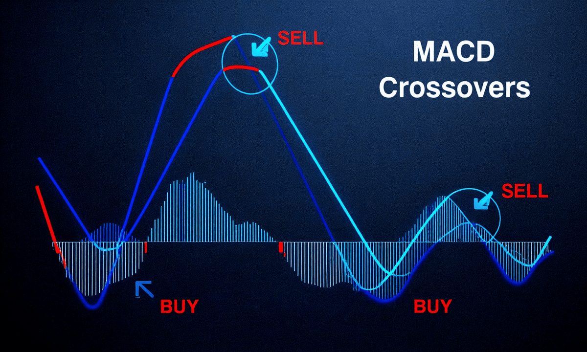 صدور سیگنال‌های خرید و فروش (کراس‌اورهای MACD)