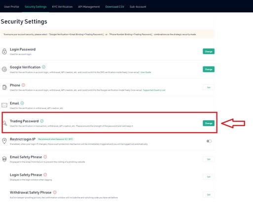 امنیت در صرافی کوکوین