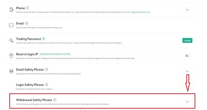 امنیت در kucoin