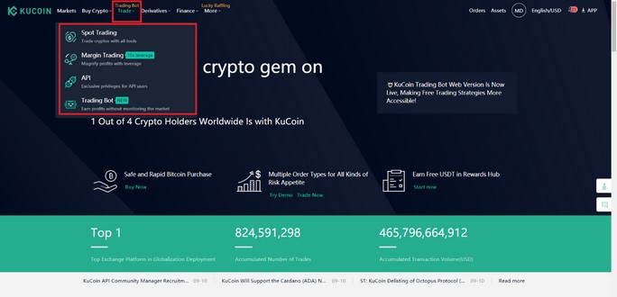 معاملات در صرافی kucoin