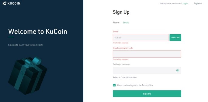 ثبت نام در صرافی کوکوین